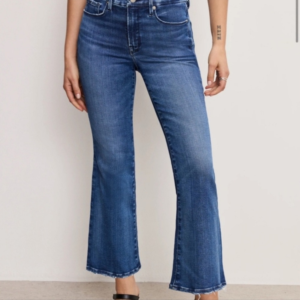 Good America Good Legs Cropped Mini Bootcut Jeans